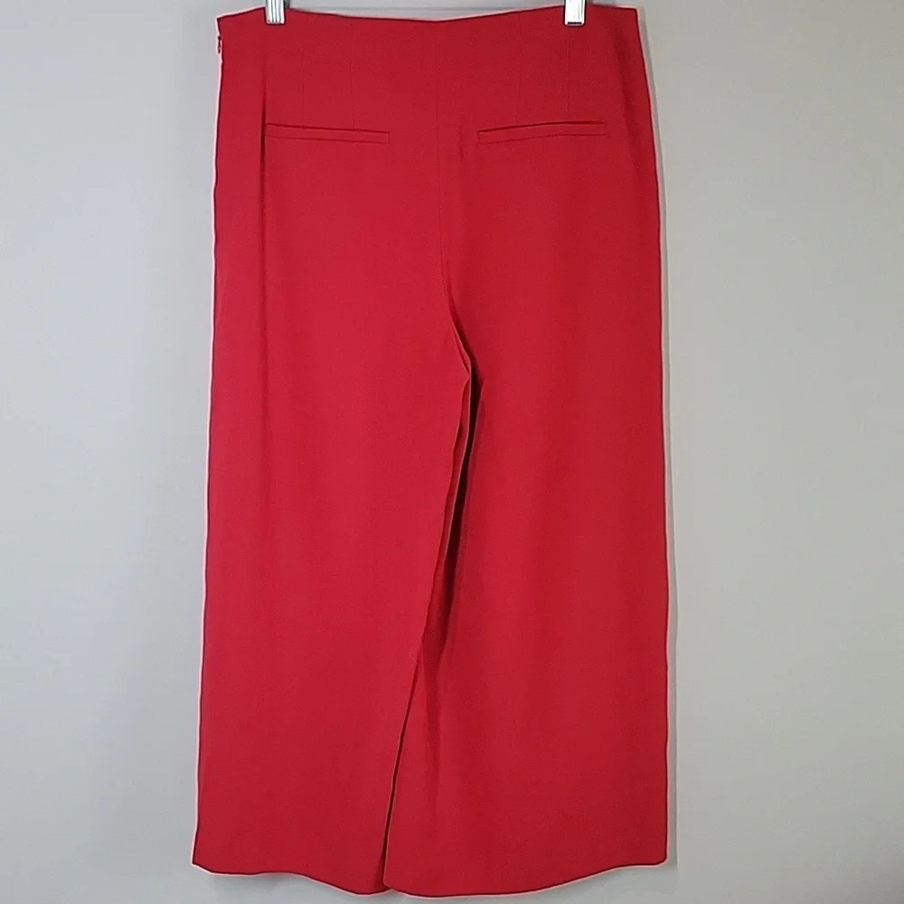 Loft red wide leg sailor pants gold buttons capris size 8 - Picture 4 of 7